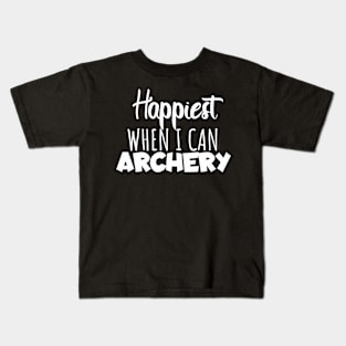 Happyiest when i can archery Kids T-Shirt